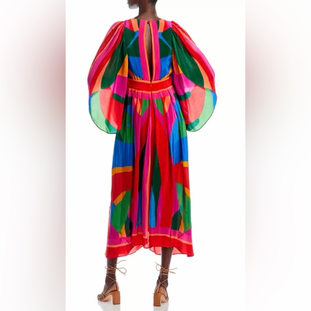 FARM Rio Colorful Leaves Midi Dress XS - Picture 2 of 15